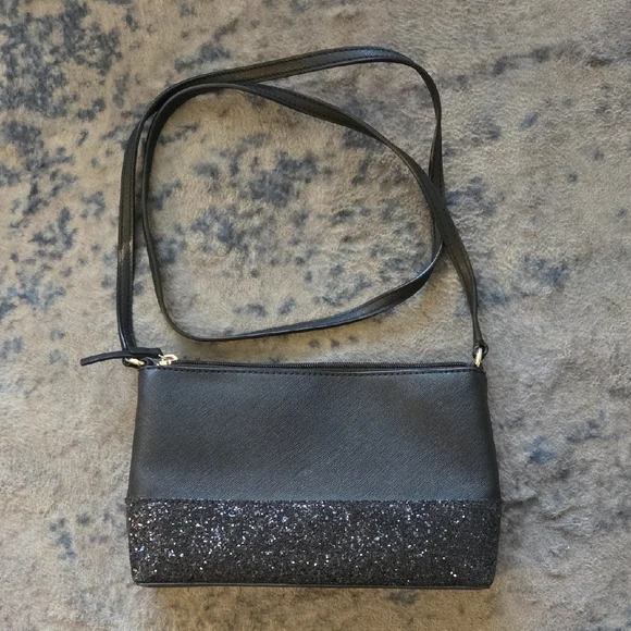kate spade black crossbody with glitter panel - Picture 2 of 4